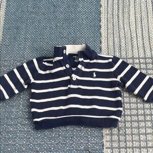 Ralph Lauren Kids Polo Sweater in Navy and White Stripes